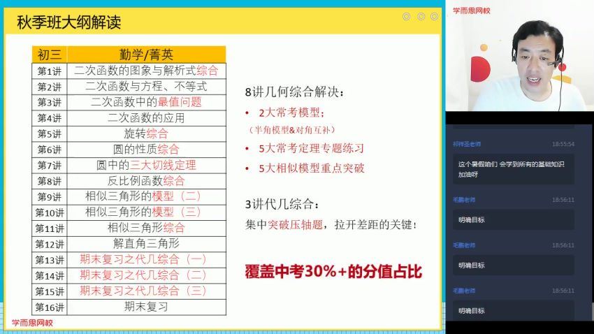 张江2020-暑初三数学直播菁英班全国人教14讲