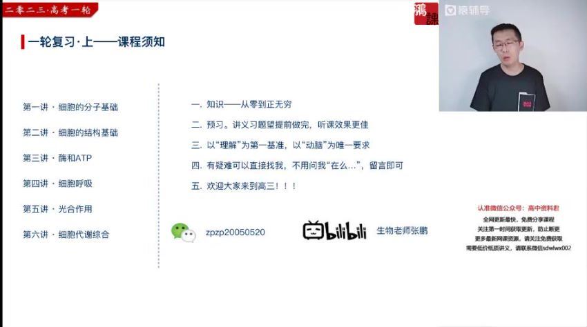 2023高三猿辅导生物张鹏一轮暑假班
