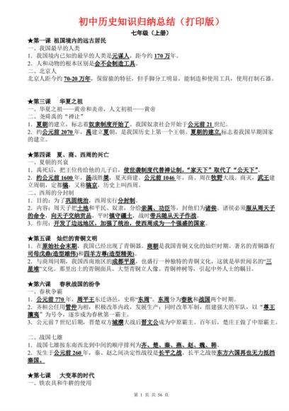 初中历史电子资料PDF