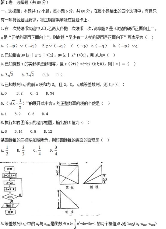 2022年河北高职单招数学模拟试题 必考知识