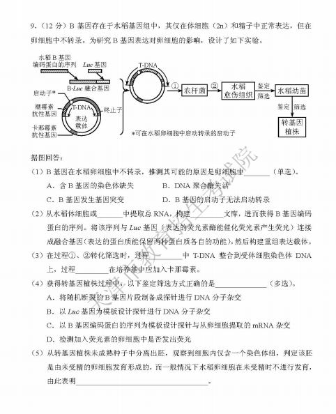 2019年天津高考理综真题【已公布】