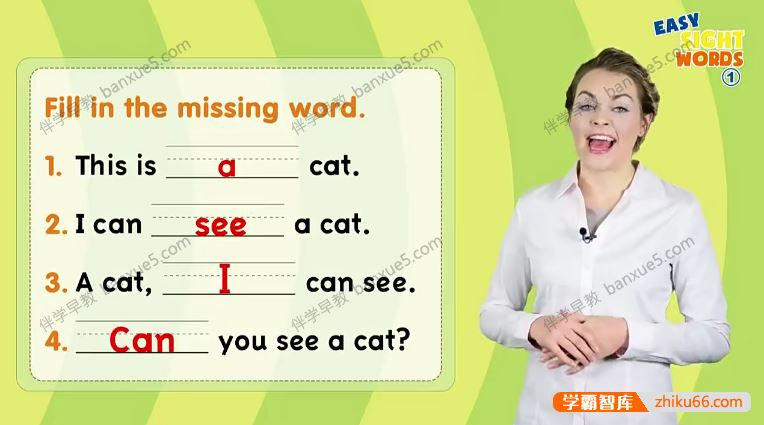 超棒真人外教精讲高频词视频课《Easy Sight Words》全47集