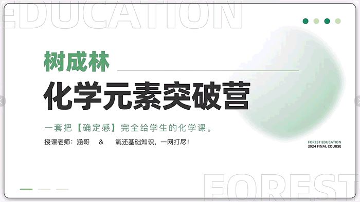 树成林教育2025届张子涵化学元素突破营,树成林化学提升训练营