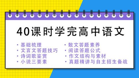 40课时学完高中语文(高中语文预习、高考语文复习)