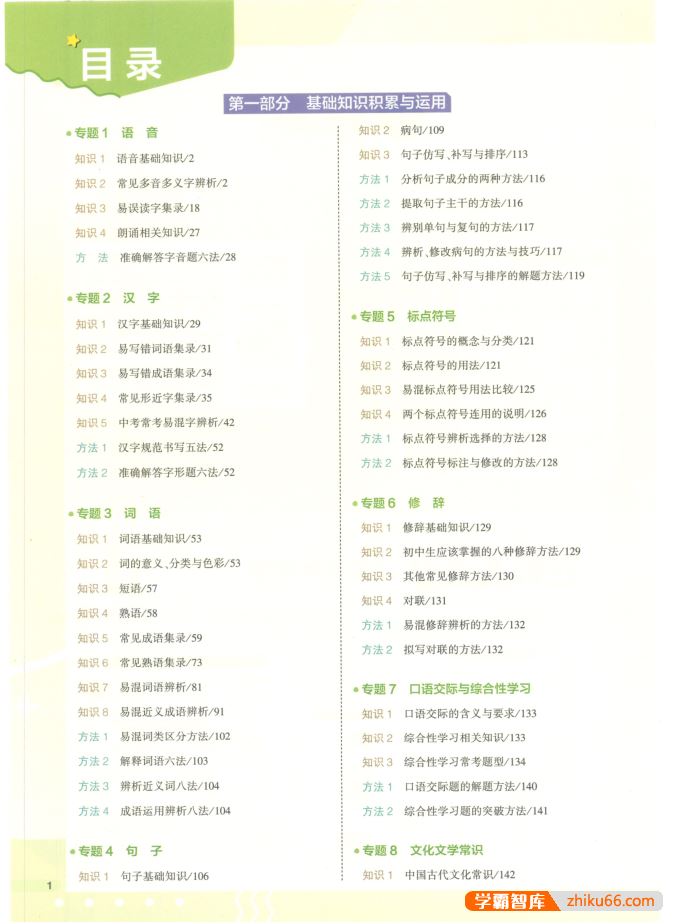 2023版53初中语文知识清单PDF电子文档