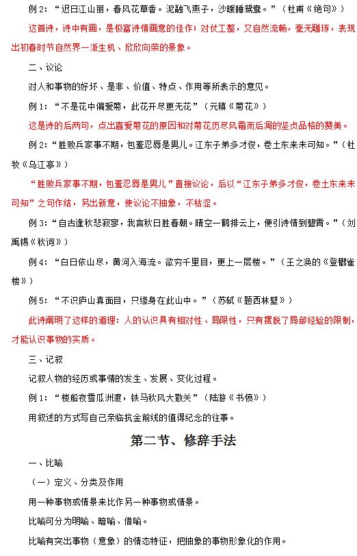 2021高考语文答题术语
