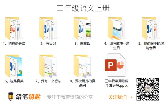 《小学345年级语文同步作文PPT和学生资料》PPT/WORD格式 百度云网盘下载