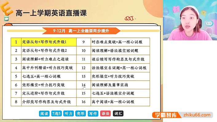 袁慧英语2024届高一英语 袁慧高一英语A+班-2023年秋季班