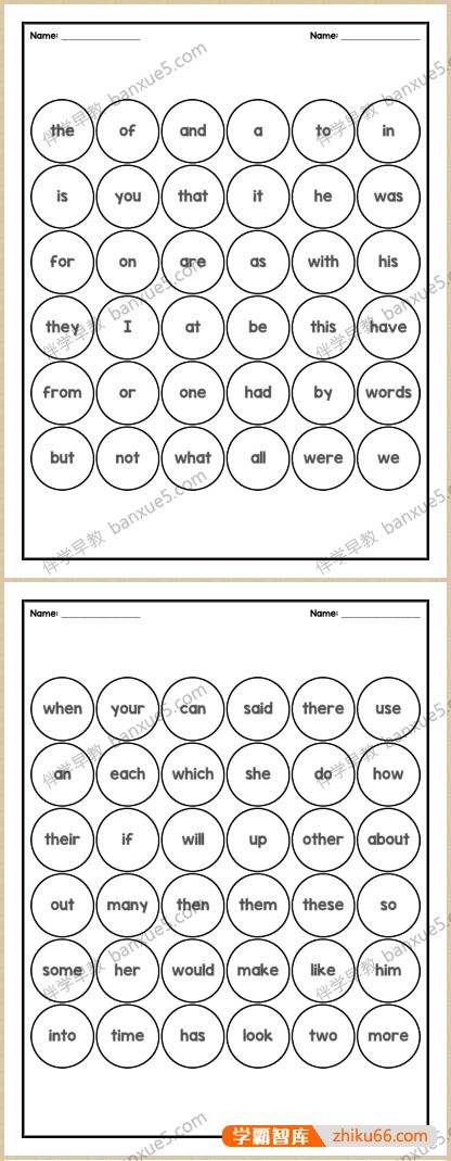 高频英语单词游戏互动素材《sight word game》共12册PDF绘本